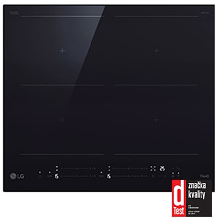 Vestavná indukční deska 60cm, Černá, 2x Flexi zóny, ThinQ™