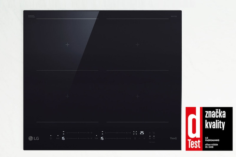 Čelní pohled na Vestavná indukční deska 60cm, Černá, 2x Flexi zóny, ThinQ™ CBIZ2437B