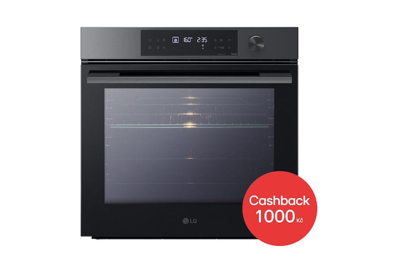 Čelní pohled na Vestavná trouba LG 76 l InstaView™, EasyClean™, Černá/šedá WS7D7631WB