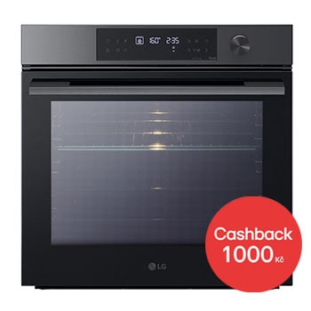 Čelní pohled na Vestavná trouba LG 76 l InstaView™, EasyClean™, Černá/šedá WS7D7631WB