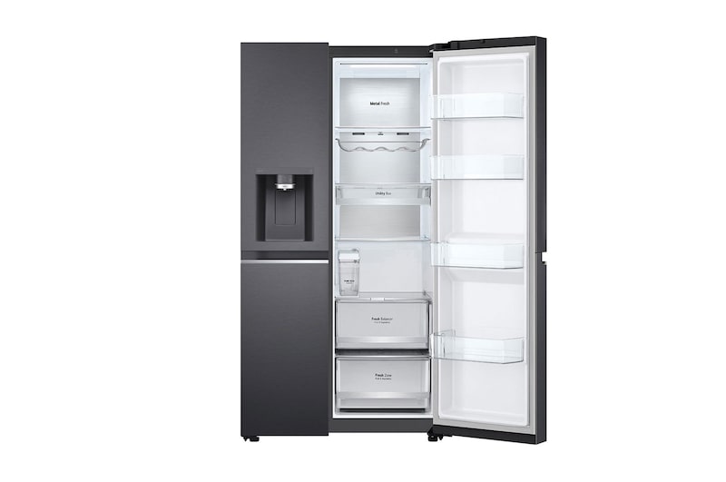 LG Americká chladnička LG | C | 628 l | DoorCooling+™ | UVnano™|Černá/šedá, GSLE91EVAC
