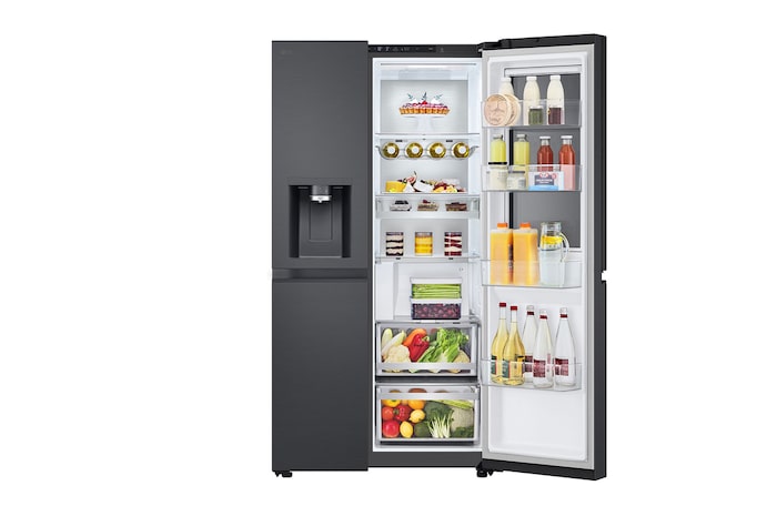 Side view door open with food