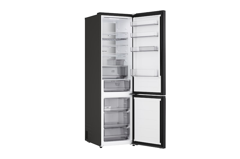 Přední pohled na chladničku s mrazničkou LG (gbbs726cpy) s ventilací DoorCooling+™