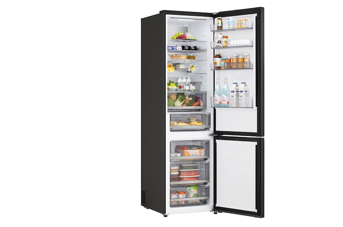 Left side with door open with foood