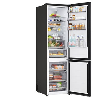 Left side with door open with foood