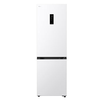 Čelní pohled na Kombinovaná chladnička LG | D | 333 l | Smart Invertorový kompresor | Bílá GBBSJ11DSW