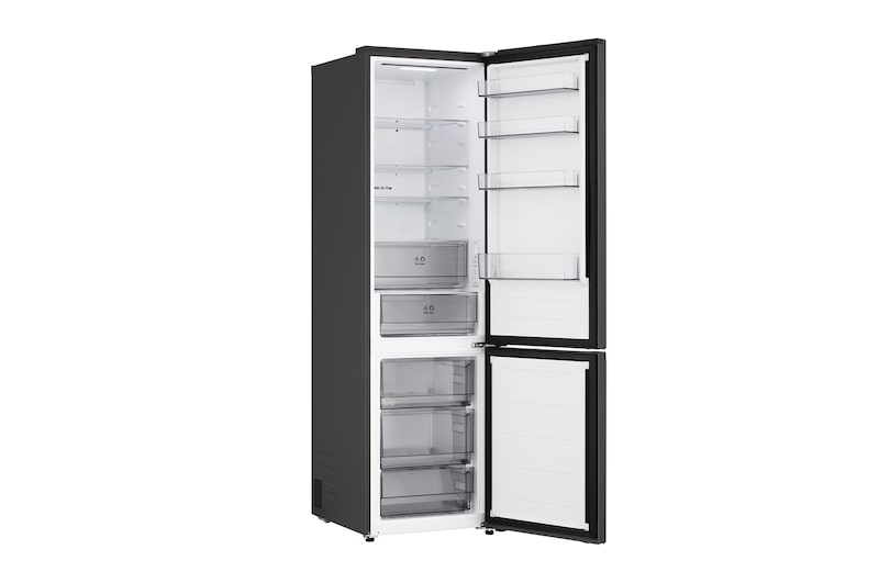 Přední pohled na chladničku s mrazničkou LG (gbbs726cpy) s ventilací DoorCooling+™