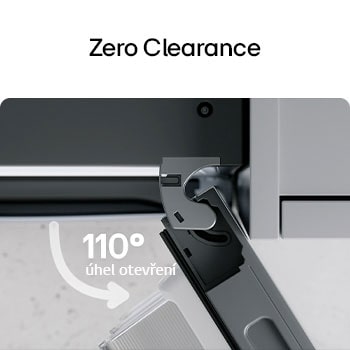 Pohled shora na chladničku s mrazničkou LG (gbbs726cpy) s matnou černou chladničkou vlevo a skříňkou vpravo