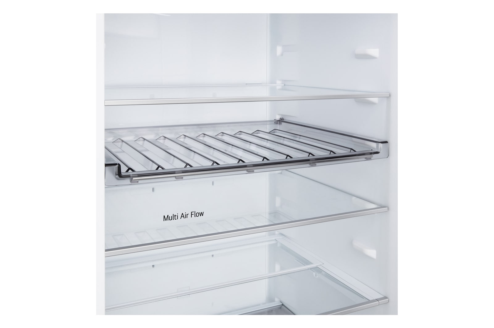 Přední pohled na chladničku s mrazničkou LG (gbbs726cpy) s ventilací DoorCooling+™