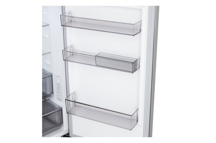 Přední pohled na chladničku s mrazničkou LG (gbbs726cpy) s ventilací DoorCooling+™