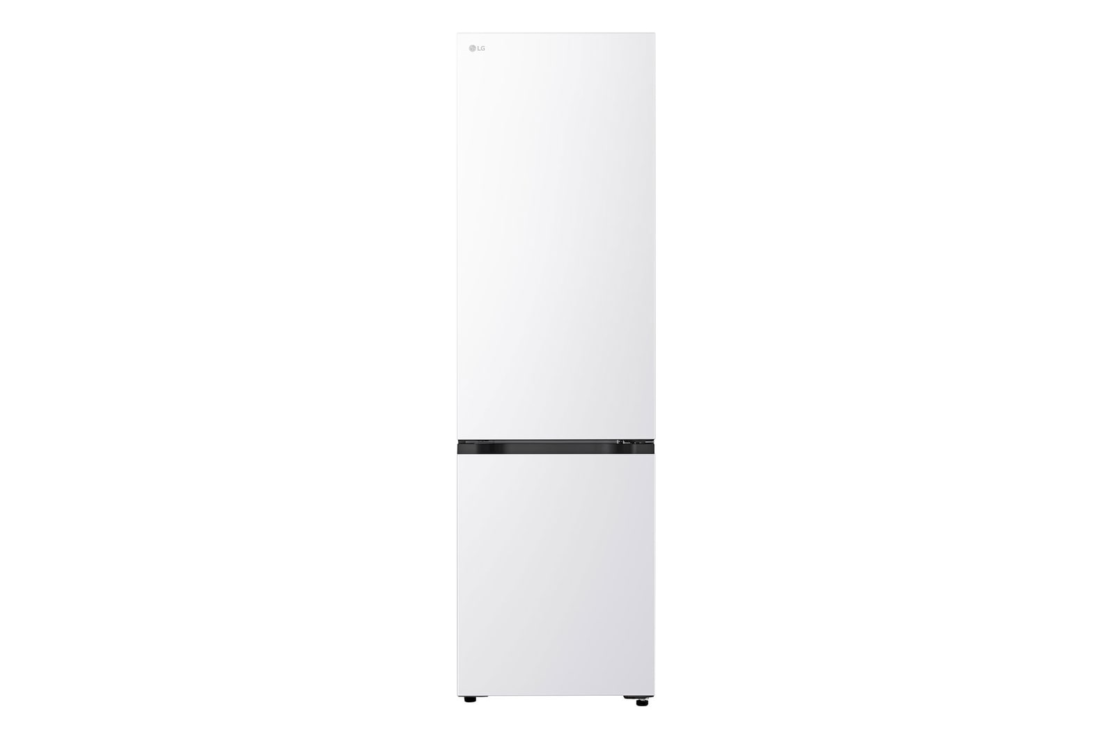 Čelní pohled na Kombinovaná chladnička LG | D | 375 l | Smart Invertorový kompresor | Bílá GBBSJ20DSW
