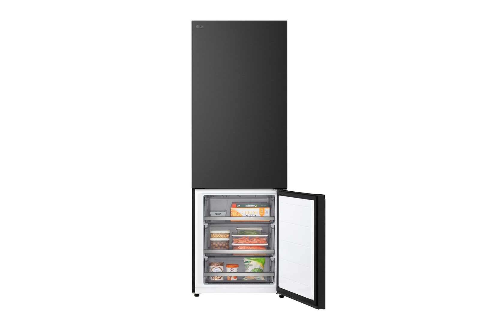 Lower view of LG fridge freezer (GBBW726AEV)