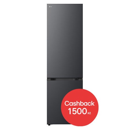 Kombinovaná 70cm chladnička LG - C - 465 l - Smart Invertorový kompresor - Černá/šedá