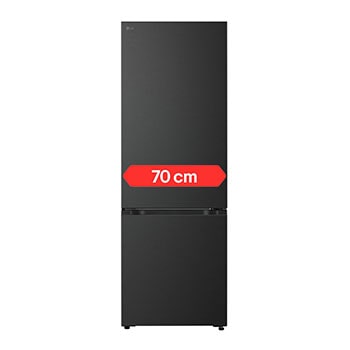 Čelní pohled na Kombinovaná 70cm chladnička LG | C | 465 l | Smart Invertorový kompresor | Černá/šedá GBBW726CEV