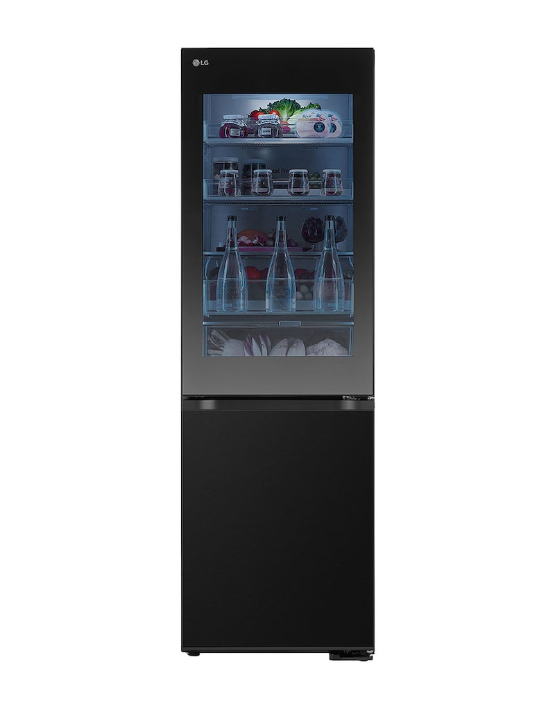Pohled zepředu na kombinovanou chladničku LG GBG5160CEV  Instaview