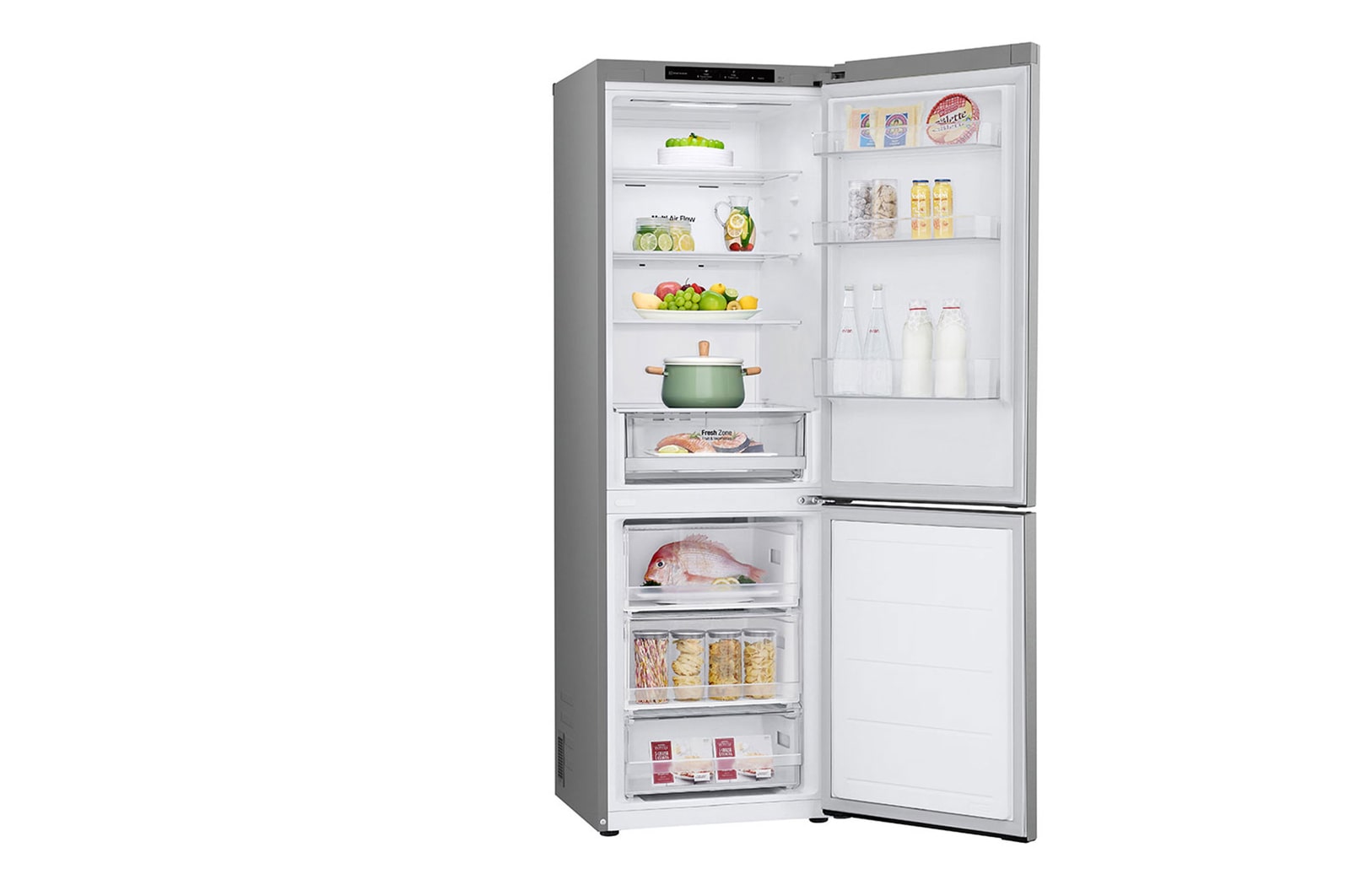 double door open of left side view with food