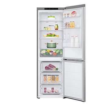 Front view with double door open with food