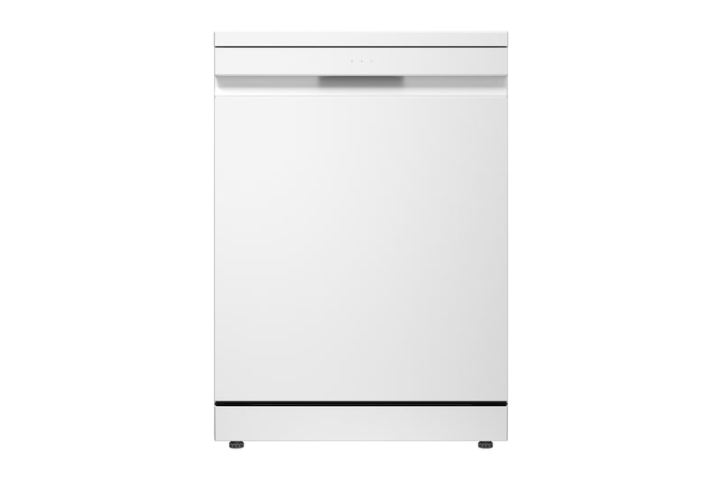 Čelní pohled na Volně stojící parní myčka nádobí LG| A | 14 sad nádobí QuadWash™ | Bílá DF975HWS