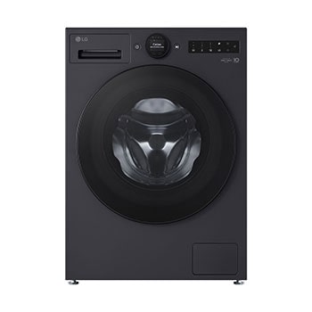 Čelní pohled na Slim parní pračka LG | 9 kg | A-20% | 1200 ot./min | Direct Drive™ | AI DD™ |Černá/šedá F2X70S9TBB