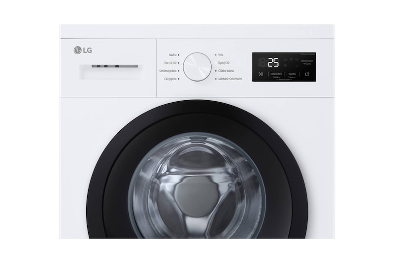 AI Slim pračka LG | 8 kg | A | 1400 ot./min | Rychlý 30' hygienický program | Bílá