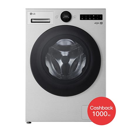 Parní pračka LG - 11 kg - A-40% - 1400 ot./min - Direct Drive™ - AI DD™ -Stříbrná