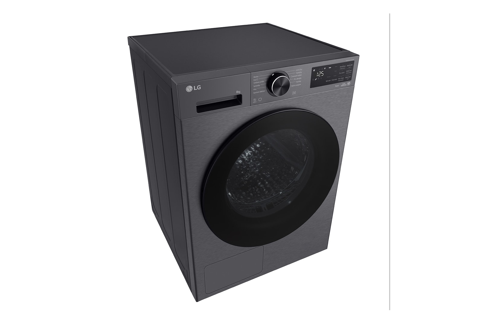AI Sušička LG | 8 kg | AI DUAL Inverter Heat Pump™ |ThinQ™| Černá/šedá