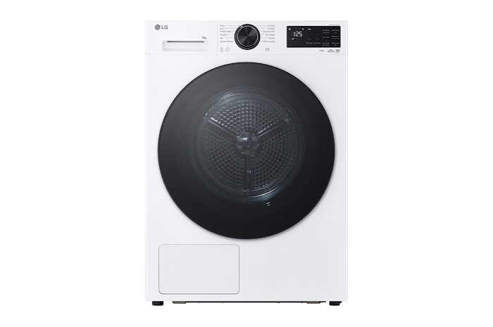 AI Sušička LG | 8 kg | AI DUAL Inverter Heat Pump™ |ThinQ™| Bílá