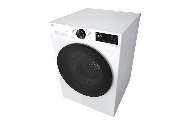 AI Sušička LG | 8 kg | AI DUAL Inverter Heat Pump™ |ThinQ™| Bílá