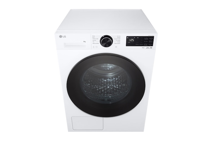 AI Sušička LG | 8 kg | AI DUAL Inverter Heat Pump™ |ThinQ™| Bílá