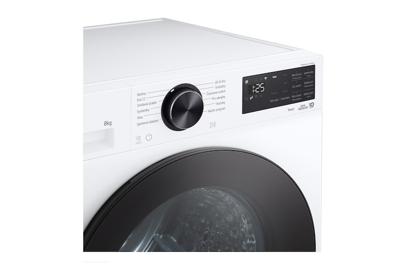 AI Sušička LG | 8 kg | AI DUAL Inverter Heat Pump™ |ThinQ™| Bílá