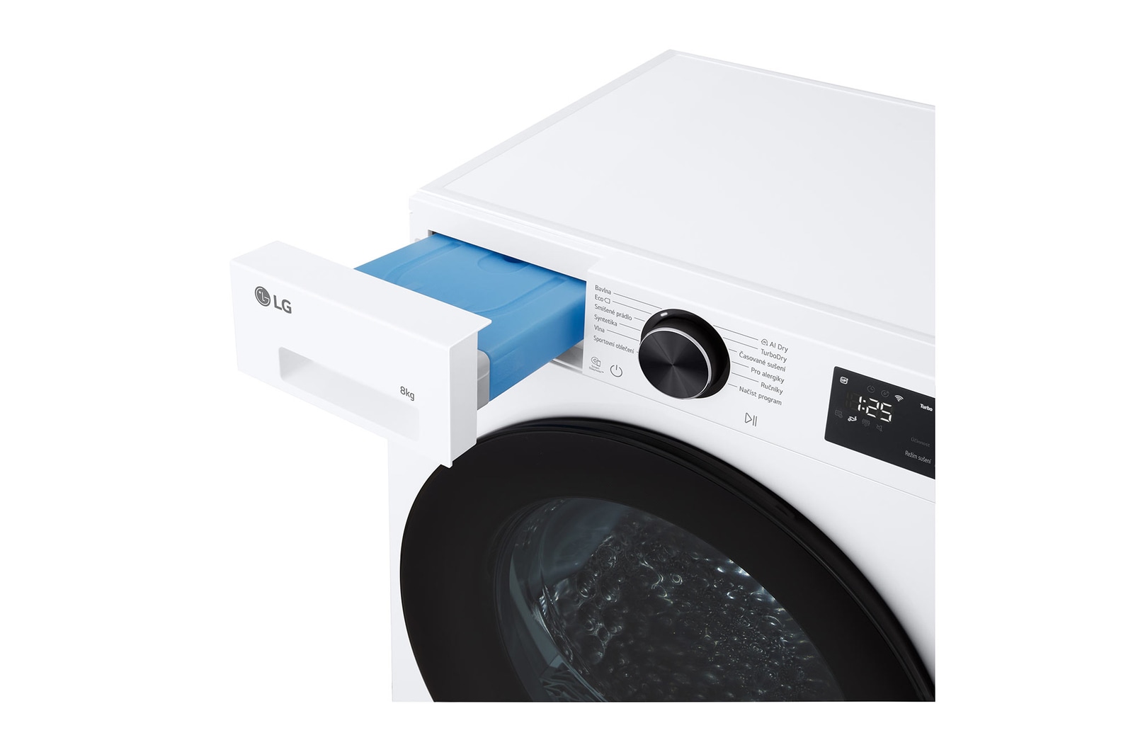 AI Sušička LG | 8 kg | AI DUAL Inverter Heat Pump™ |ThinQ™| Bílá
