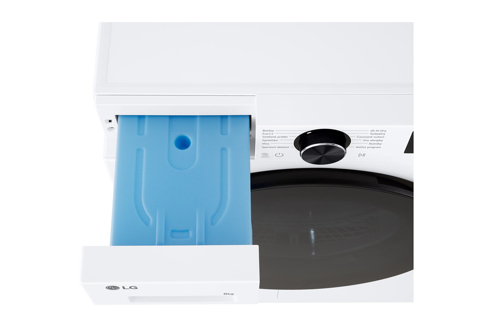 AI Sušička LG | 8 kg | AI DUAL Inverter Heat Pump™ |ThinQ™| Bílá