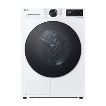 Čelní pohled na AI Sušička LG | 8 kg | AI DUAL Inverter Heat Pump™ |ThinQ™| Bílá RHX5008TLB