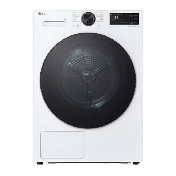Čelní pohled na AI Sušička LG | 9 kg | AI DUAL Inverter Heat Pump™ |ThinQ™| Bílá RHX5009TLB