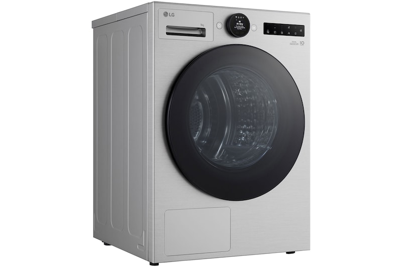 Detailní pohled na horní zásuvku nádržky na vodu u sušičky LG