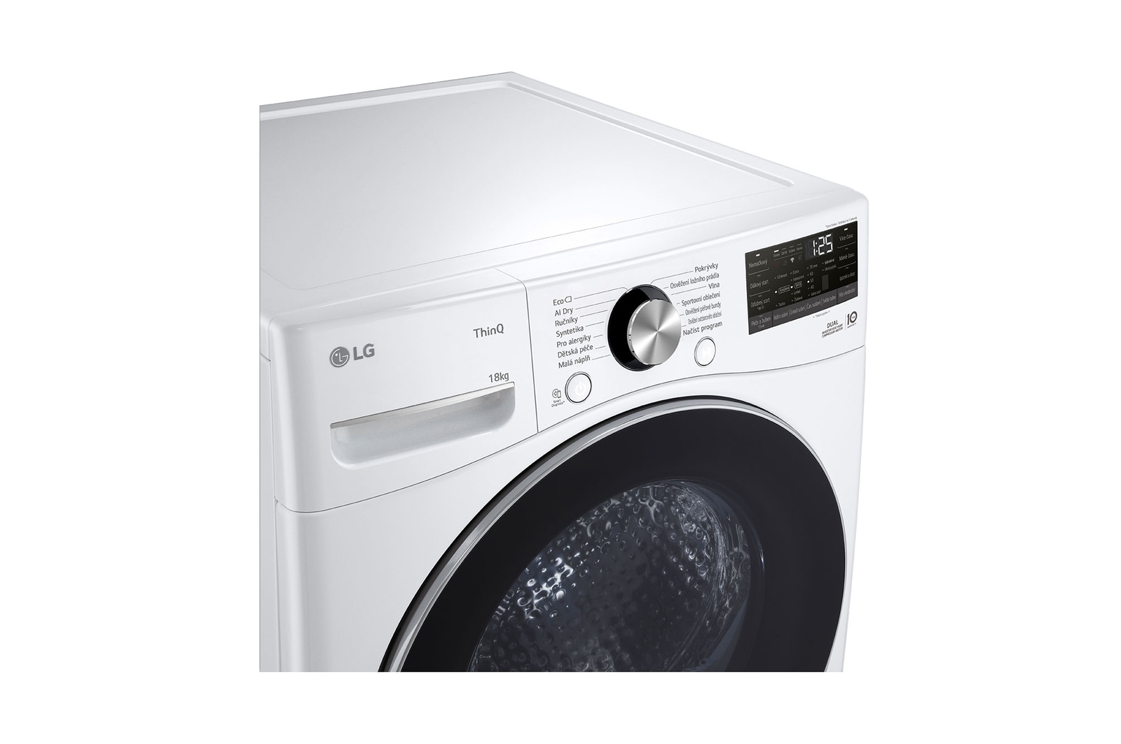 LG Sušička LG | 18 kg | AI DUAL Inverter Heat Pump™ |ThinQ™|Bílá, RH18U8AVCW