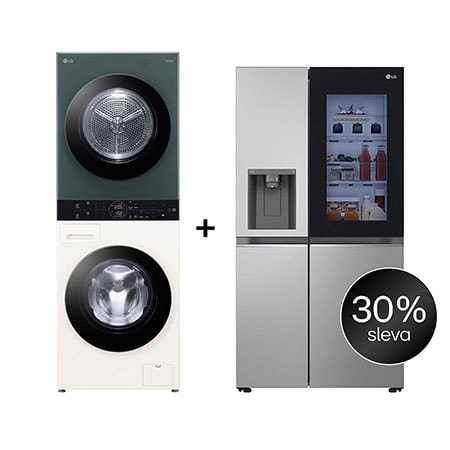 SET - LG WashTower WT1210EGF + Chladnička InstaView™ GSGV80PYLD