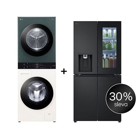 SET - LG WashTower WT1210EGF + Chladnička InstaView™ GMG860EPBE