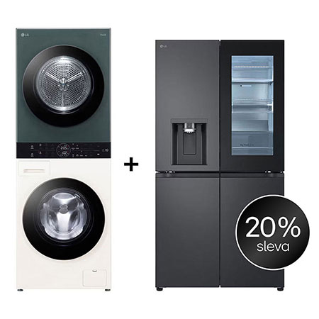 SET - LG WashTower WT1210EGF + Chladnička InstaView™ GMG960EVEE