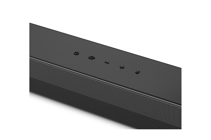 Natočený pohled shora na střed soundbaru LG Soundbar S40T