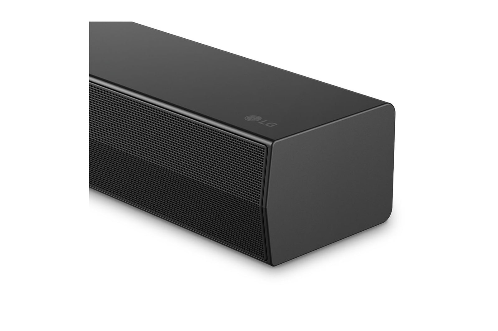 Čelní pohled na boční roh soundbaru LG Soundbar S40T