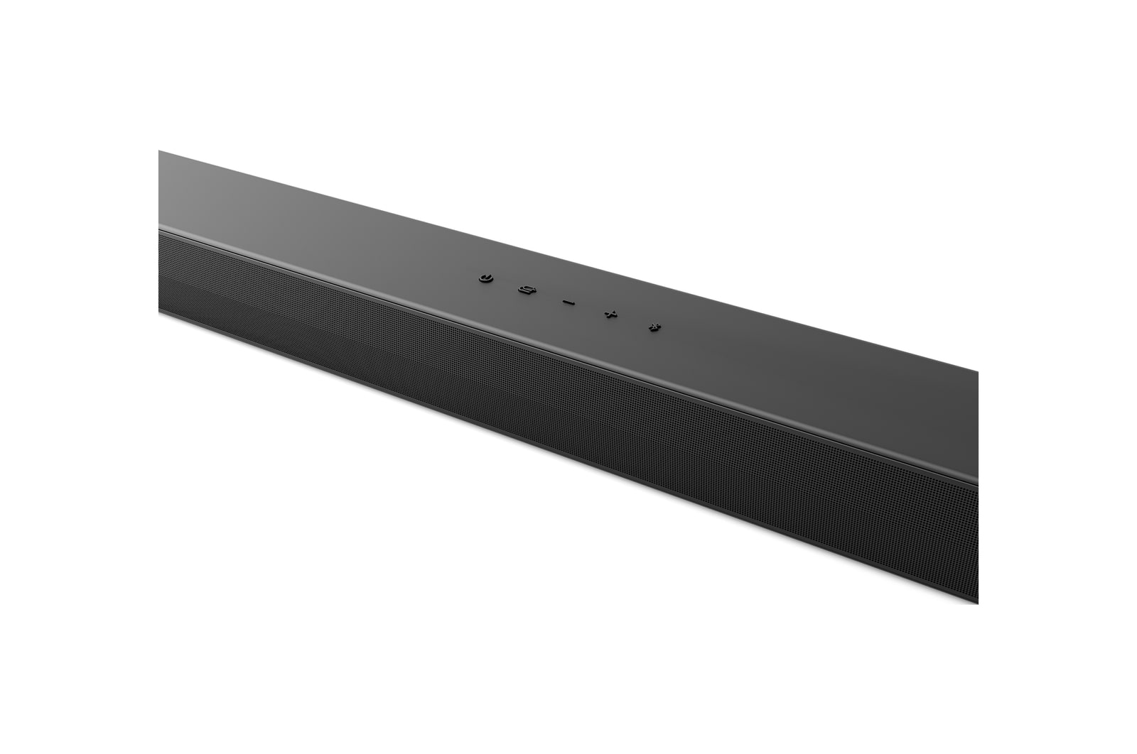 Natočený pohled shora na střed soundbaru LG Soundbar S60TR