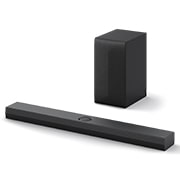Horní natočený pohled na LG Soundbar S70TY a subwoofer