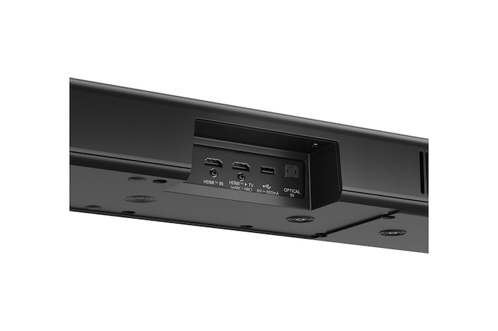 Natočený pohled na zadní stranu soundbaru LG Soundbar S90TR