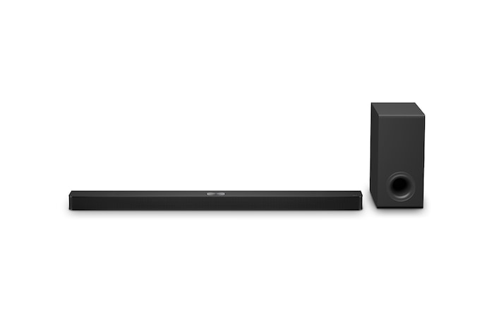 Čelní pohled na LG Soundbar S90TY a subwoofer