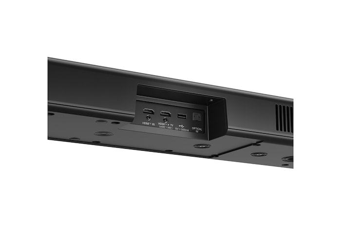 Natočený pohled na zadní stranu soundbaru LG Soundbar S90TY