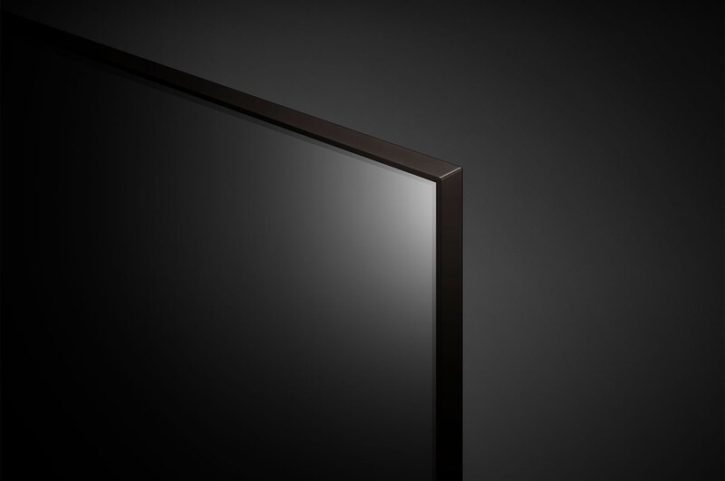 Close-up of the top edge of LG NanoCell TV, NANO80