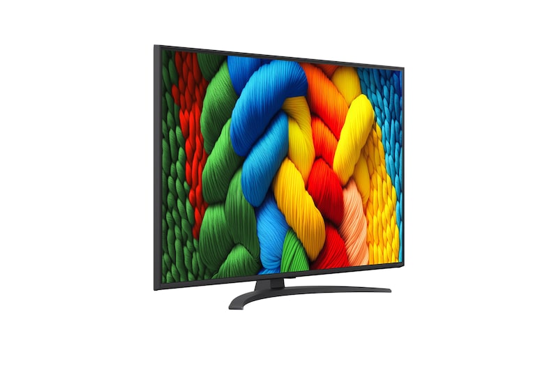 Levý boční pohled na televizor LG NanoCell NANO80 TV.