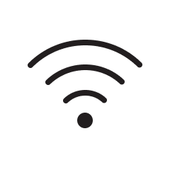 Ikona znázorňující signál Wi-Fi.