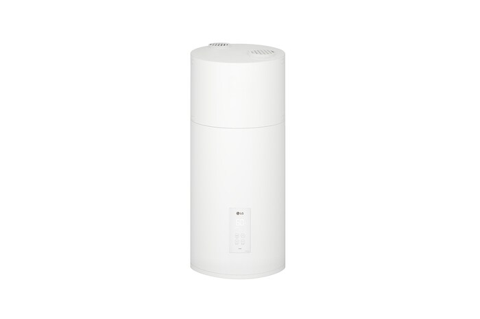 Vista superior del calentador de agua con bomba de calor LG WH10ESF0.HA en color blanco esencial con diseño Wall Mounted.